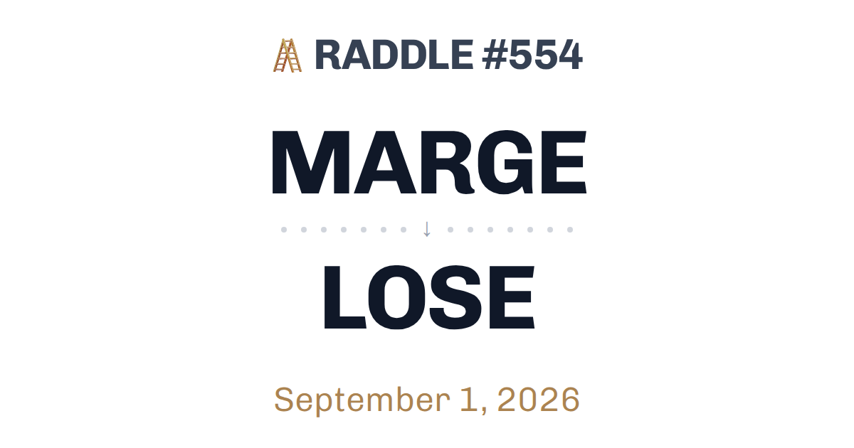 Play today's Raddle