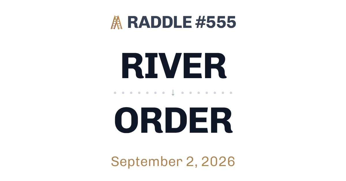 Play today's Raddle