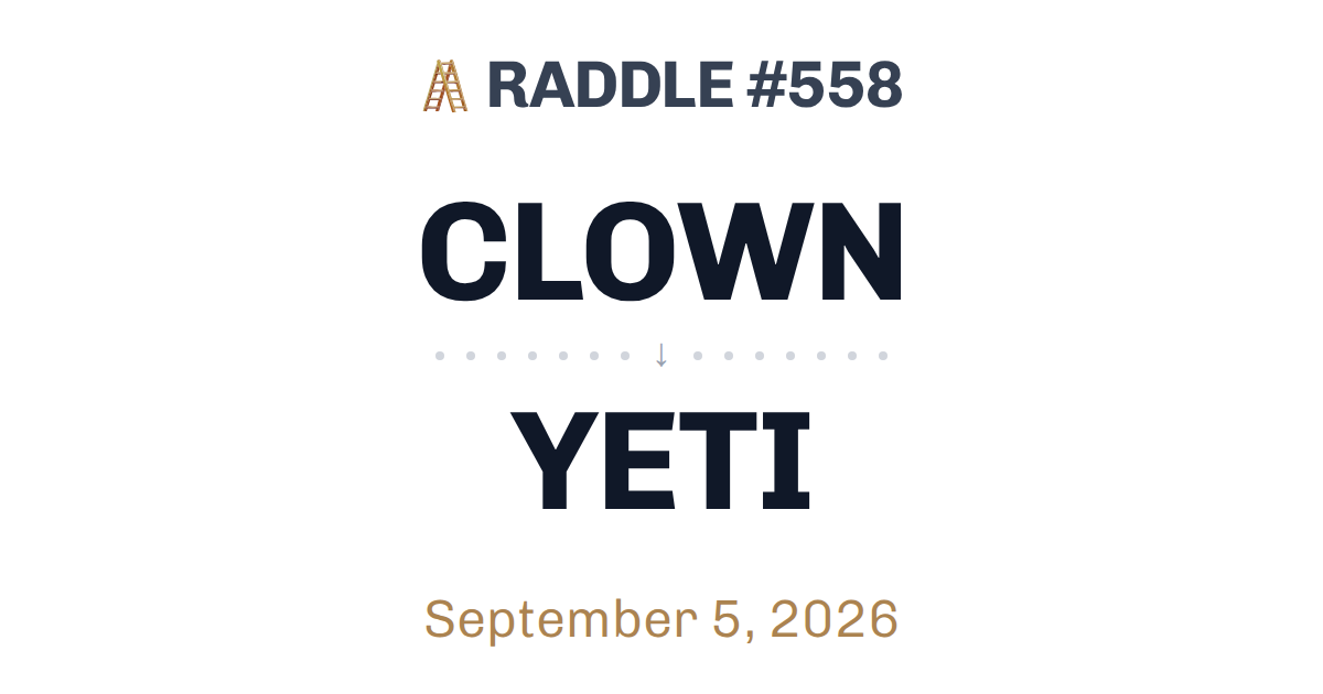 Play today's Raddle