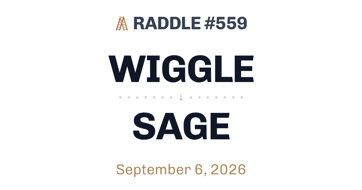 Play today's Raddle