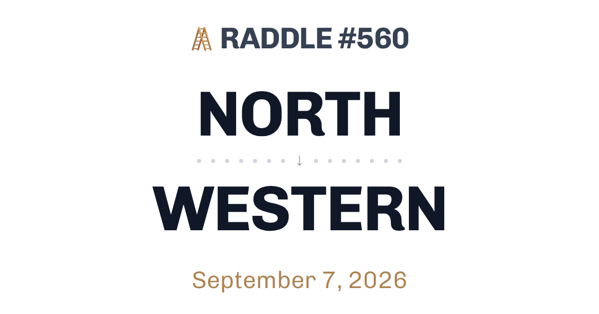 Play today's Raddle