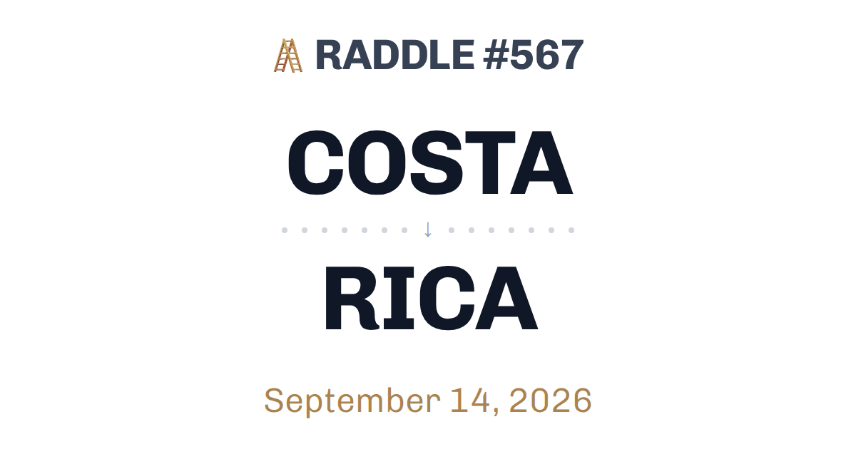 Play today's Raddle